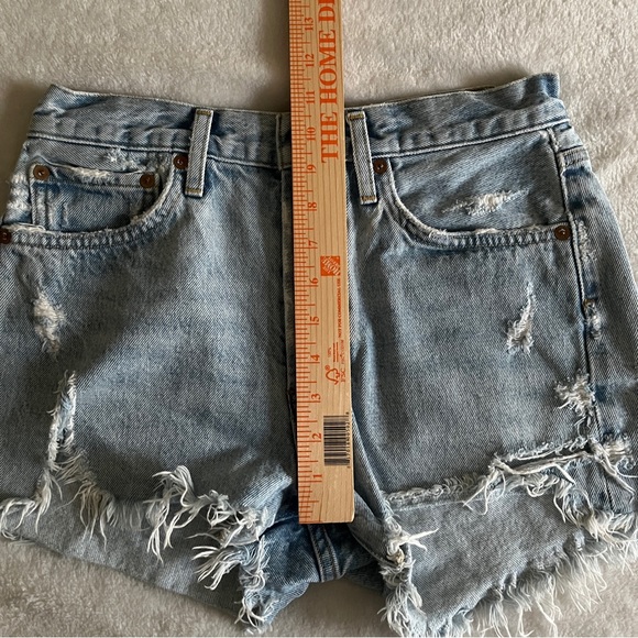 Agolde High Rise Light Blue Cut Off Denim Jean Shorts Size 25 new photos at end - Picture 10 of 16